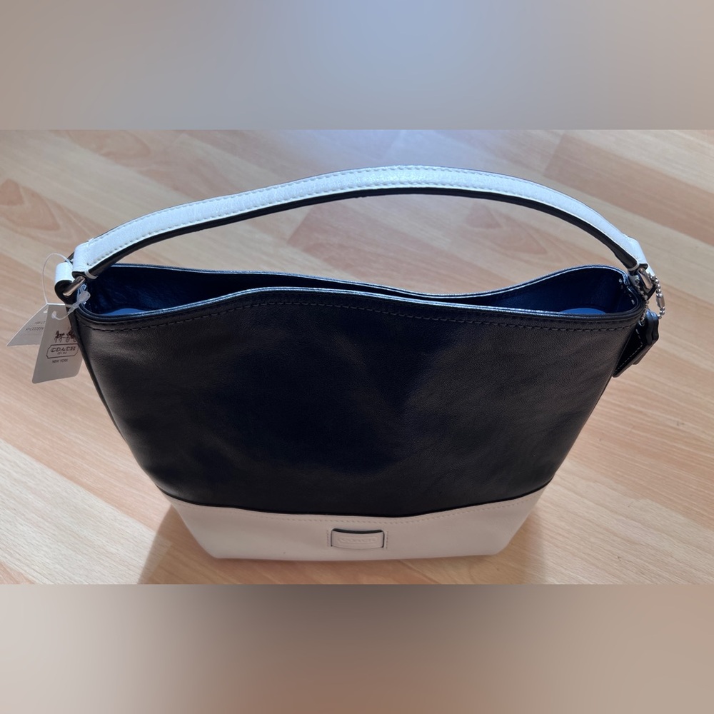 Coach Two Tone Leather Small Bucket Crossbody Bag